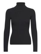 A-View Rib Rollneck Blouse Svart