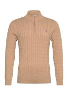 GANT Cotton Cable Half Zip Beige