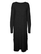 Vero Moda Vmlefile Ls Boatneck Calf Dress Noos Svart