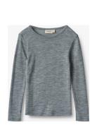 Wheat Wool T-Shirt L/S Alfie Grå