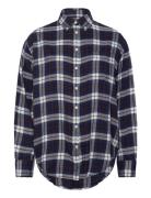 GANT Rel Checked Flannel Bd Shirt Marinblå