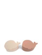 Filibabba Set Of 2 Silic Mini Snackboxes - Christian The Whale - Blush...