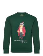 Ralph Lauren Kids Polo Bear Cotton Long-Sleeve Tee Grön