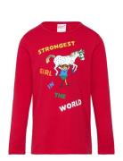 Pippi Langstrømpe Strongest Girl Shirt Röd