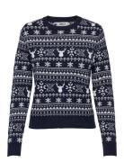 ONLY Onlxmas Winter Ls O-Neck Knt Marinblå