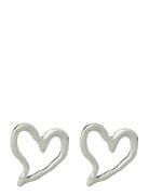 Monki Irregular Heart Hoop Earrings Silver