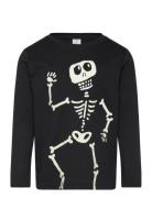 Lindex Top Ls Skeleton Glow In The Da Svart