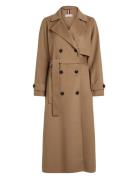 Tommy Hilfiger Over D Df Wool Blend Trench Brun