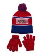 Marvel Bonnet + Gloves Röd