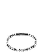 Edd. Beads/Buckle Bracelet 6Mm Silver