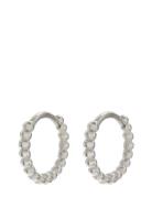 LUV AJ The Mini Continuous Beaded Huggies-Silver Silver