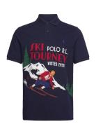 Polo Ralph Lauren Classic Fit Ski-Print Mesh Polo Shirt Marinblå