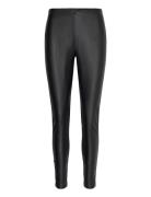 Mango Leather-Effect Leggings Svart