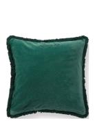 Lexington Home Organic Cotton Velvet Fringe Pillow Cover Grön