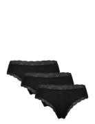 Lindex Brief 3 P Em Lace Brazilian Re Svart