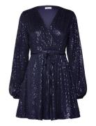 Bubbleroom Nera Sparkling Balloon Sleeve Dress Marinblå