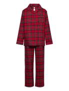 Lindex Pyjamas Set Flannel Röd
