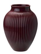 Knabstrup Keramik Knabstrup Vase H 27 Cm Ripple Berry Röd