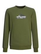 Jack & J S Jcomountain Logo Sweat Crew Neck Sn Jnr Grön