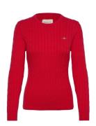 GANT Stretch Cotton Cable C-Neck Röd
