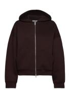 Weekday Over D Scuba Zip-Hoodie Brun