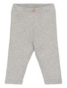 Mango Cotton Ribbed Leggings Grå