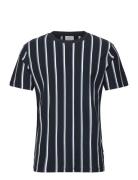 Lindbergh Striped Piqué Tee S/S Marinblå