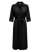 ONLY Onlaris Life Ls Belt Shirt Dress Cc Wvn Svart
