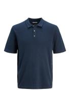 Jack & J S Jjeemil Knit Relaxed Polo Ss Sn Marinblå