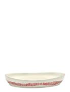 Serax Serving Bowl M White Stripes Red Feast Vit