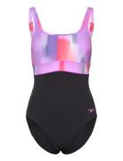 Speedo Womens Shaping Contour Eclipse Printed 1 Pc Svart