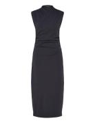 French Connection Rallie Cross Over Neck Midi Dr Svart