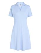Tommy Hilfiger Lyocell Open-Nk F&F Polo Dress Blå