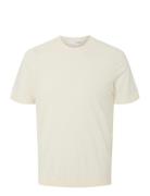 Selected Homme Slhtray Ss Knit Merino Crew Neck Kräm