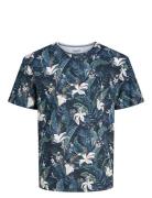 Jack & J S Jjebryan Aop Tee S/S O-Neck Sn Marinblå