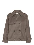My Essential Wardrobe Miramw Short Trenchcoat Khaki Green