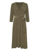 Lauren Ralph Lauren Surplice Jersey Dress Grön