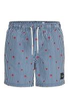 Jack & J S Jpstmaui Jjswim Mini Stripe Akm Jnr Marinblå