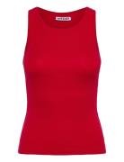 Weekday Ribbed Fitted Tank Top Röd