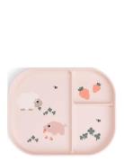 D By Deer Foodie Compartment Plate Tiny Farm Powder Rosa