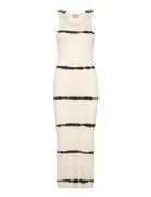 Weekday Close Fitted Rib Dress Tie Dye Vit