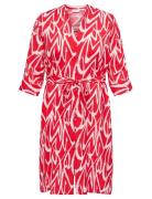 ONLY Carmakoma Carolivera 3/4 Knee Shirt Dress Aop Röd
