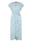 Vero Moda Vmpage S/L Long Wrap Dress Wvn Ga Blå
