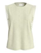 Vila Viotessa O-Neck Cap Sleeve Top Grön