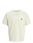 Jack & J S Jorparos Abstract Tee Ss Crew Neck Kräm