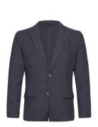 Lindbergh Cotton Linen Blazer Marinblå