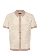 Lee Jeans Ss Button Up Sweater Polo Kräm