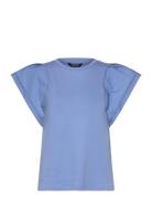Lauren Ralph Lauren Jersey Flutter-Sleeve Tee Blå