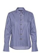 French Connection Alexis Cotton Stripe L/S Shirt Blå