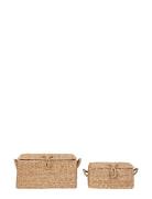 House Nordic Tine - Baskets, Seagrass/Metal, Natural, Set Of 2 Beige